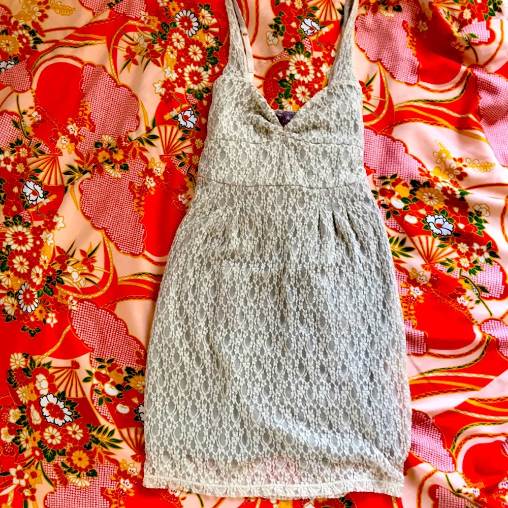 Free People White Lace A-Line Dress, Size S